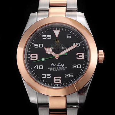 AIR-KING 116900 ROSE GOLD JF FACTORY BLACK DIAL